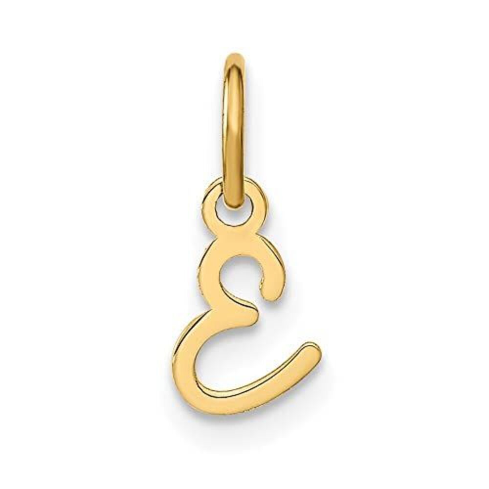 10k Yellow Gold Upper Case Letter E Initial Charm - image 5